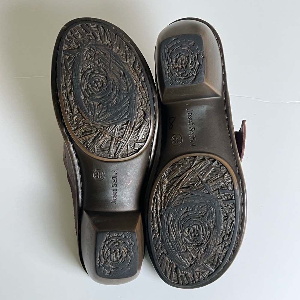 Josef Seibel Leather Clogs With Buckle - Picture 12 of 16